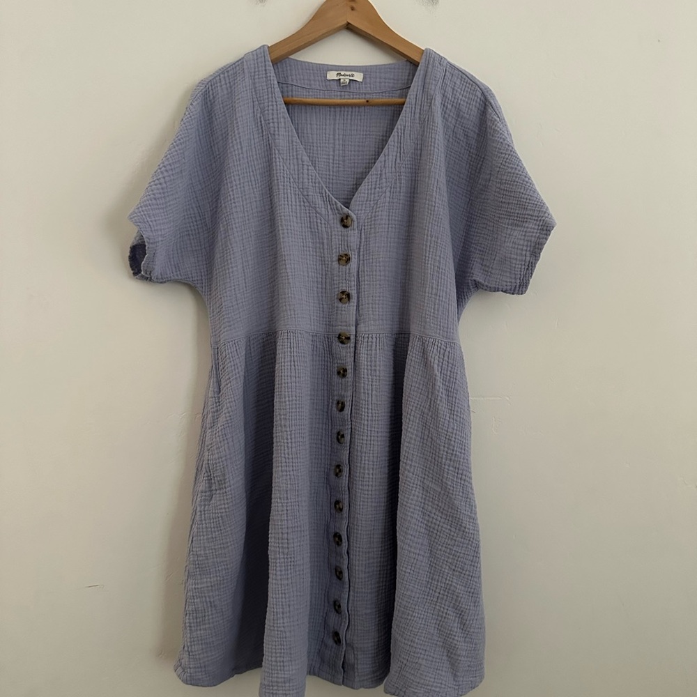 Casual Blue Button-Down Dress MADEWELL